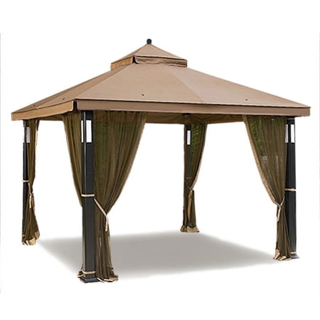 Garden Winds Replacement Canopy Top and Side Mosquito Netting Set for the Lighted Gazebo, Riplock 350