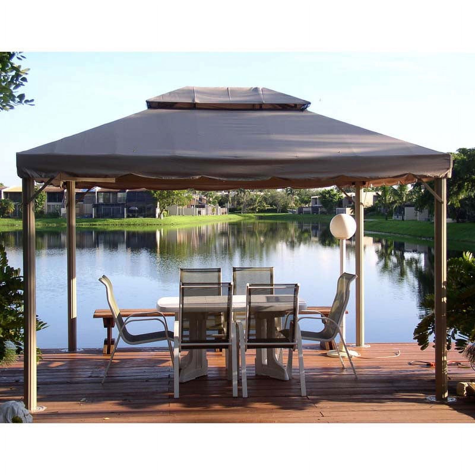 Beige Whisper 10' x 12' Two-Tiered Gazebo Replacement Canopy