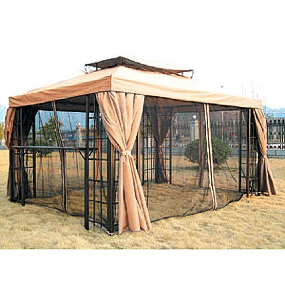 Beige RipLock Fabric Rectangular Gazebo Canopy Replacement