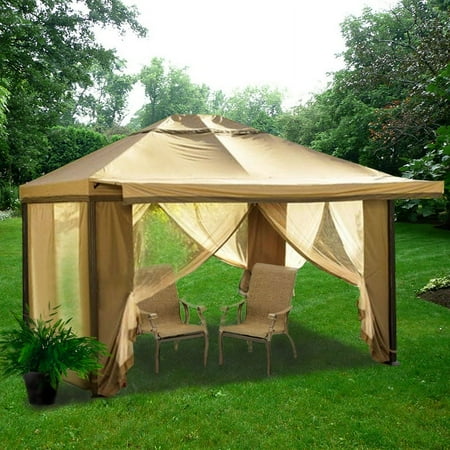 Garden Winds Replacement Canopy Top for Fold Down Valence Gazebo - RipLock 350