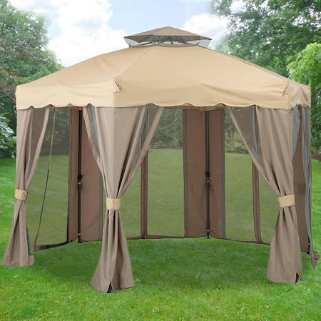 Garden Winds Replacement Canopy Top for Gilded Grove Gazebo - Riplock 350