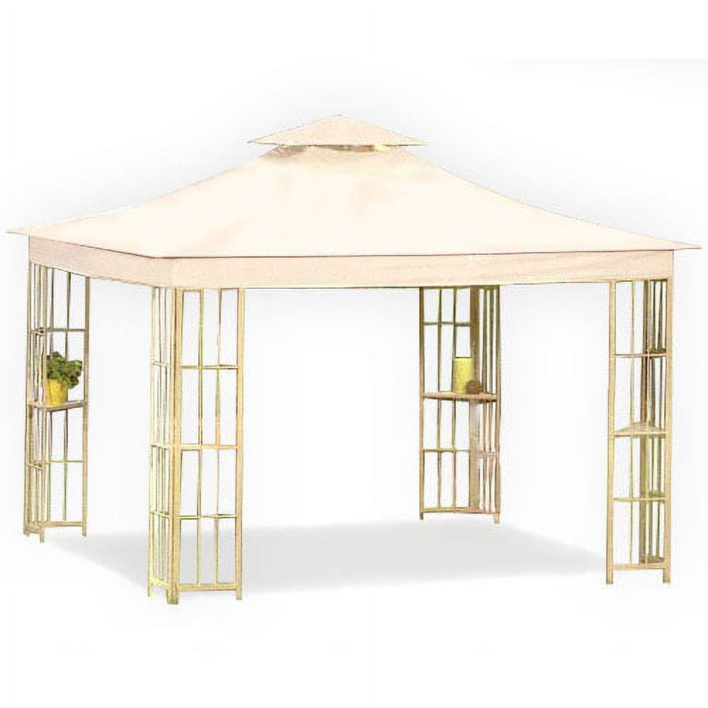 Beige Whisper 10' x 10' Two-Tiered Gazebo Replacement Canopy