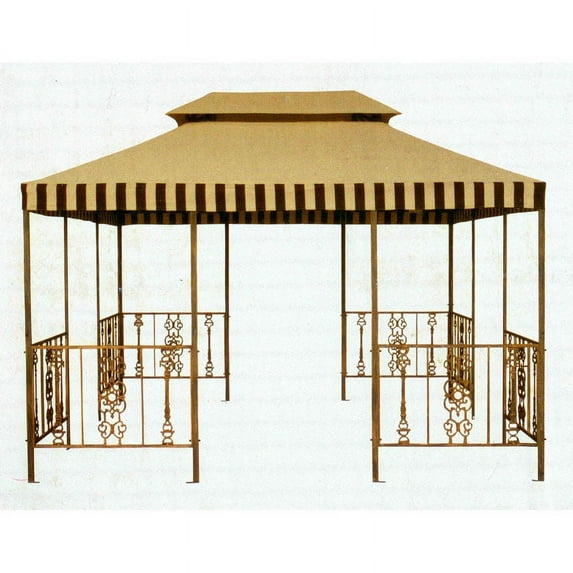 Garden Winds Replacement Canopy Top for PH Victorian Gazebo - SOLID BEIGE COLOR, NO STRIPE