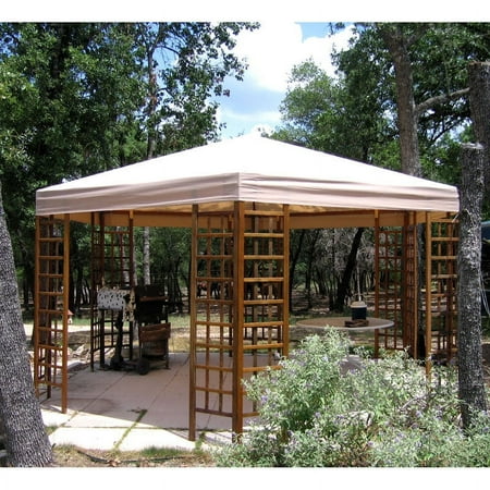 Garden Winds Replacement Canopy Top for Sam's Club Hexagon Gazebo - Riplock 350