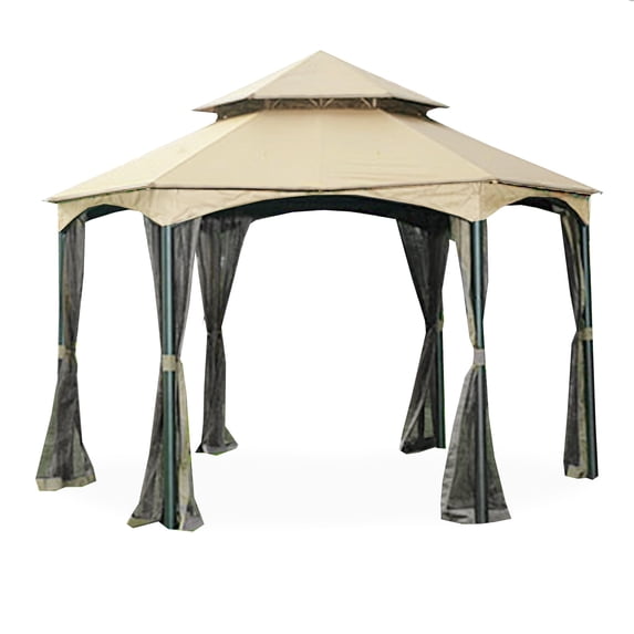 Garden Winds Replacement Canopy Top for South Bay Hexagon Gazebo, Riplock 350, Beige