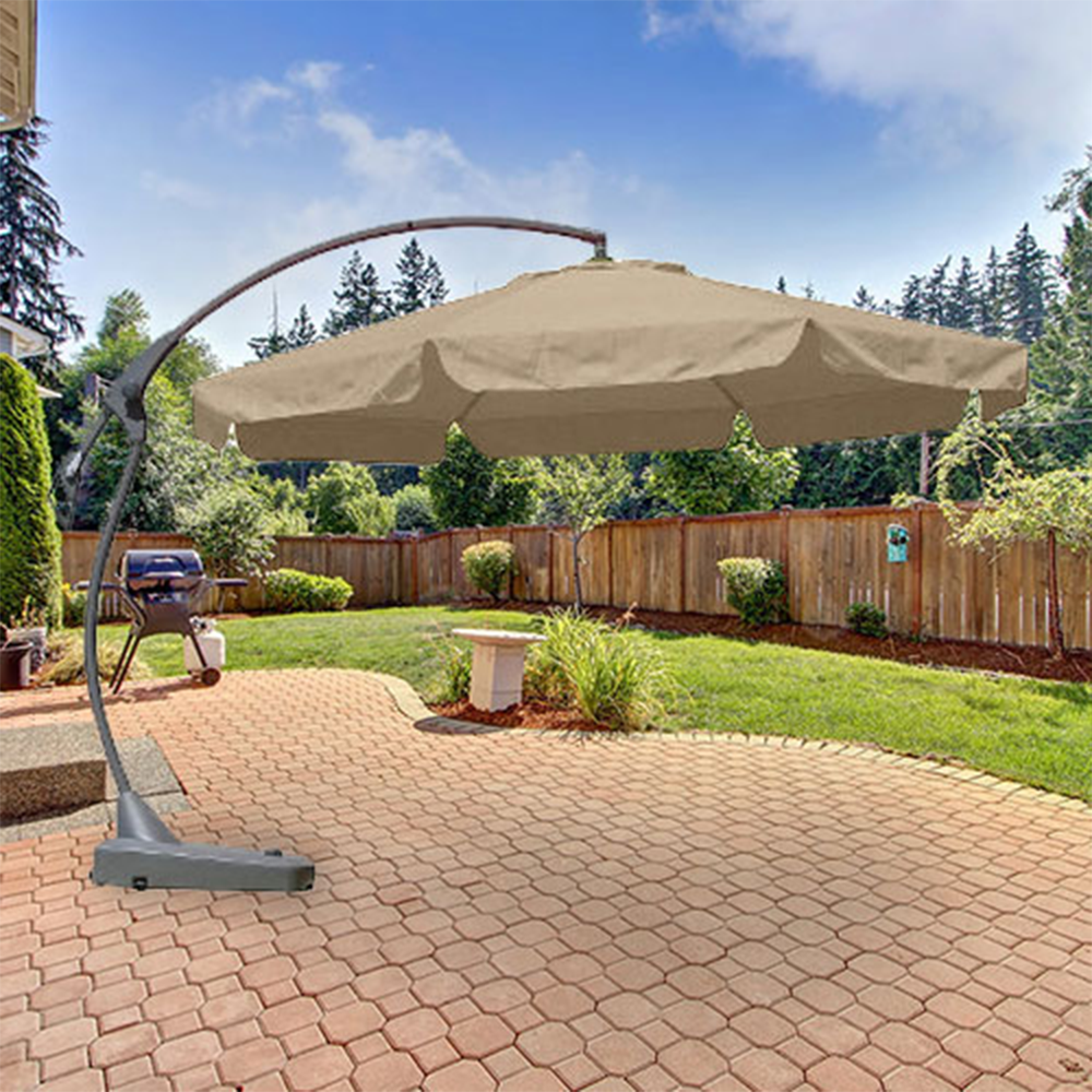 allen roth 10-ft square offset patio umbrella taupe Grand 10x10 FT Patio Large Aluminum Cantilever Umbrella Base Included for Deck Porch (Champagne, 10x10 FT) : Patio, Lawn & Garden Purple Leaf Allen + Roth Garden Structures