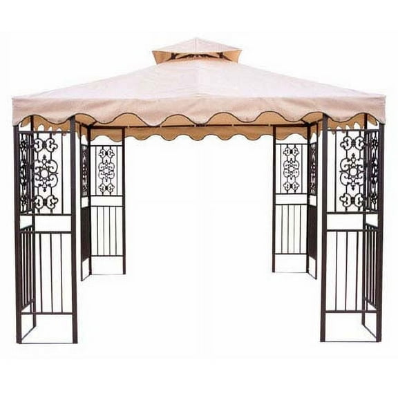 Garden Winds Replacement Canopy Top for Walmart's DC America Gazebo - RipLock 350 - Beige