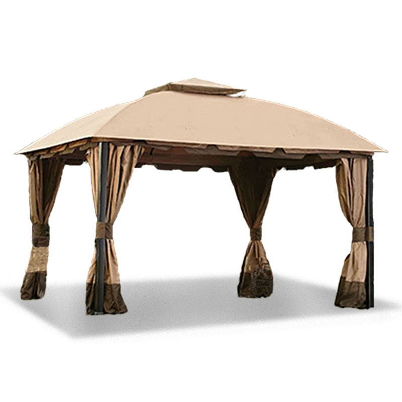 South Hampton 11' x 13' Beige Riplock Fabric Replacement Gazebo Canopy