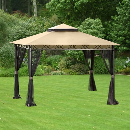 Garden Winds Replacement Canopy and Netting for Celeste Gazebo, RipLock 350