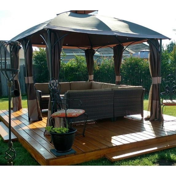 Garden Winds Replacement Canopy and Netting for the Six Post Gazebo, RipLock 350