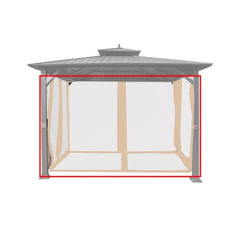 Garden Winds Replacement Mosquito Netting Set Compatible with The Holden Hard Top Gazebo