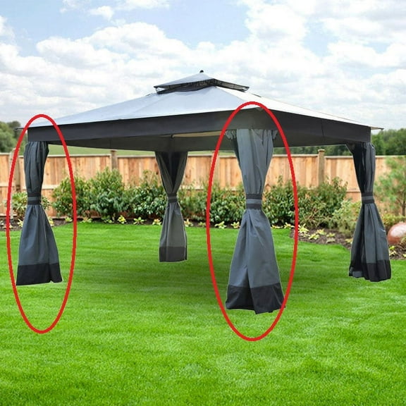 Garden Winds Replacement Privacy Curtain Set for the Allen Roth Finial Gazebo, 350
