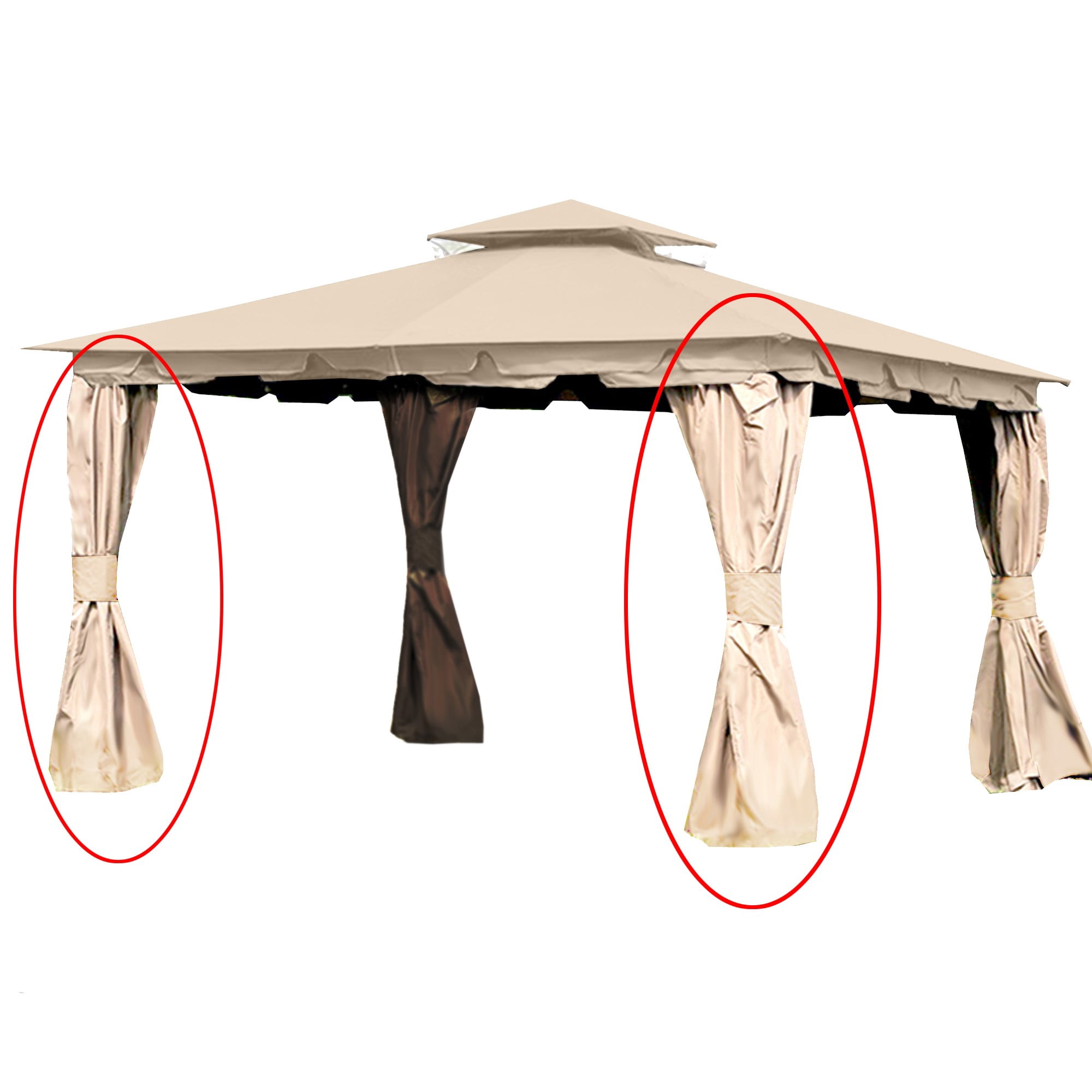 Garden Winds Replacement Privacy Curtain Set for the Monterey Gazebo ...