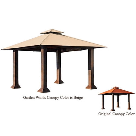 Garden Winds Seville 10’ x 10’ Gazebo Canopy, RipLock 500, UV Treated, Water Resistant, Beige