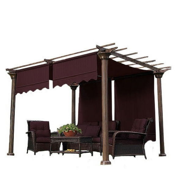 Garden Winds Universal Designer Replacement Pergola Shade Canopy II - Nutmeg