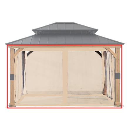 Garden Winds Universal Replacement Mosquito Netting Set for 10' X 12' Hard Top Gazebo