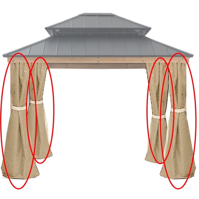 Garden Winds Outdoor Zipper Panels for 10'x12' Hard Top Patio Gazebo ...