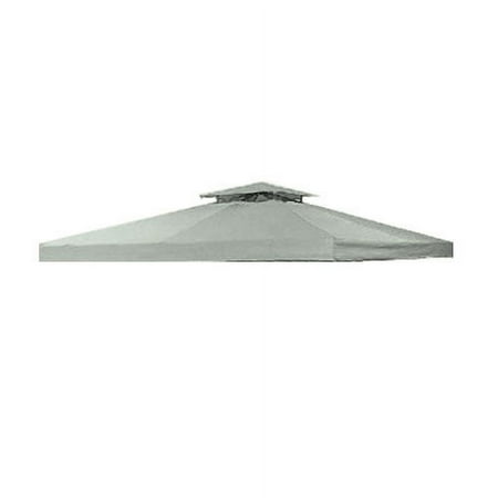 Garden Winds Universal Two-Tiered Replacement Gazebo Canopy Top, Slate Gray, RipLock 350