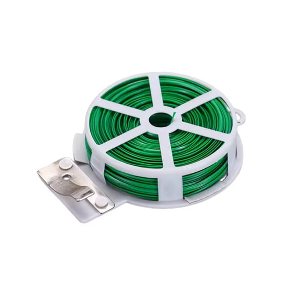 Garden Wire for Plants Green Coated Twist Ties 4.5 Inch Dispenser 1 Roll for Climbing Plants Home and Garden Use