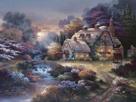 Garden Wishing Well Canvas Art - James Lee (18 x 24)