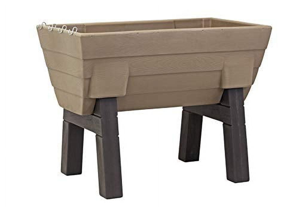 Khaki Self-Watering Elevated Plastic Garden Bed
