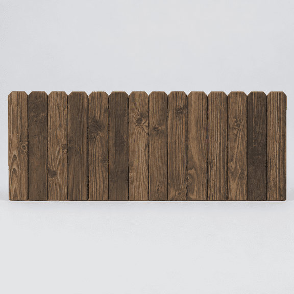 Garden Wooden Fence Edging, Burnt Wood Finish, Fir Wood, Outdoor Lawn Landscape Border