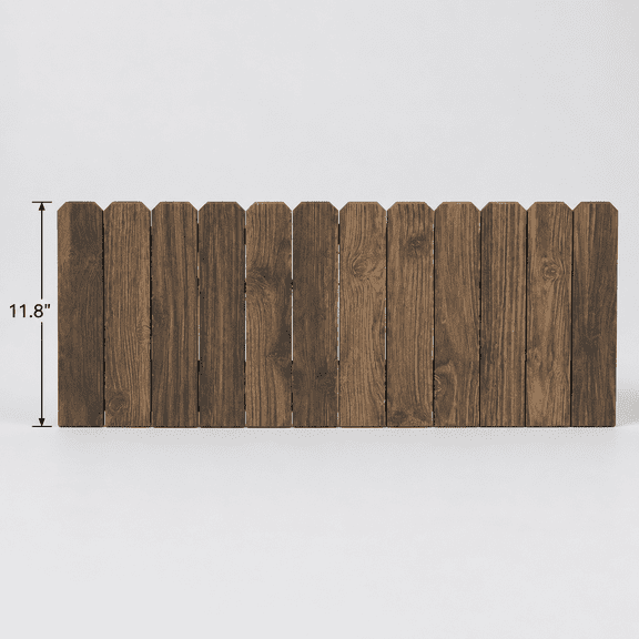 Garden Wooden Fence Edging, Burnt Wood Finish, Fir Wood, Outdoor Lawn Landscape Border