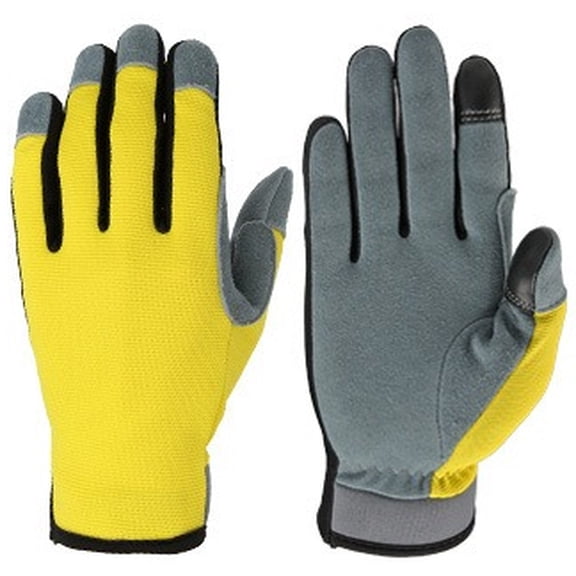 Garden & Work Gloves, Heavy Duty Leather Gloves for Gardening - Superior Protection, Slip Resistant, Durable for Planting, Landscaping and Yard Work