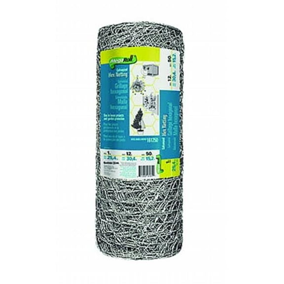 Garden Zone 12 in. H x 50 ft. L 20 Ga. Silver Poultry Netting