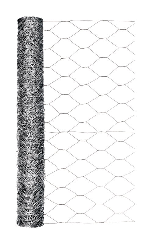 24'' H x 50' L Silver Galvanized Steel Poultry Netting