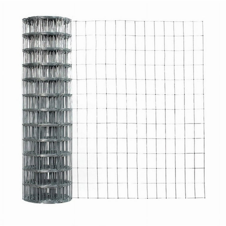 Garden Zone 36in H x 50ft L Steel Fence, Galvanized Metal