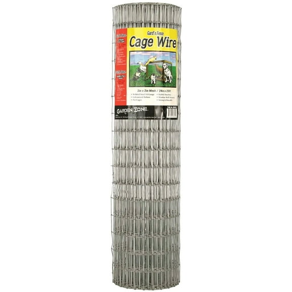 Garden Zone (#432425) 1" x 2" Mesh 14-Gauge Galvanized Wire Fence, 24" x 25'