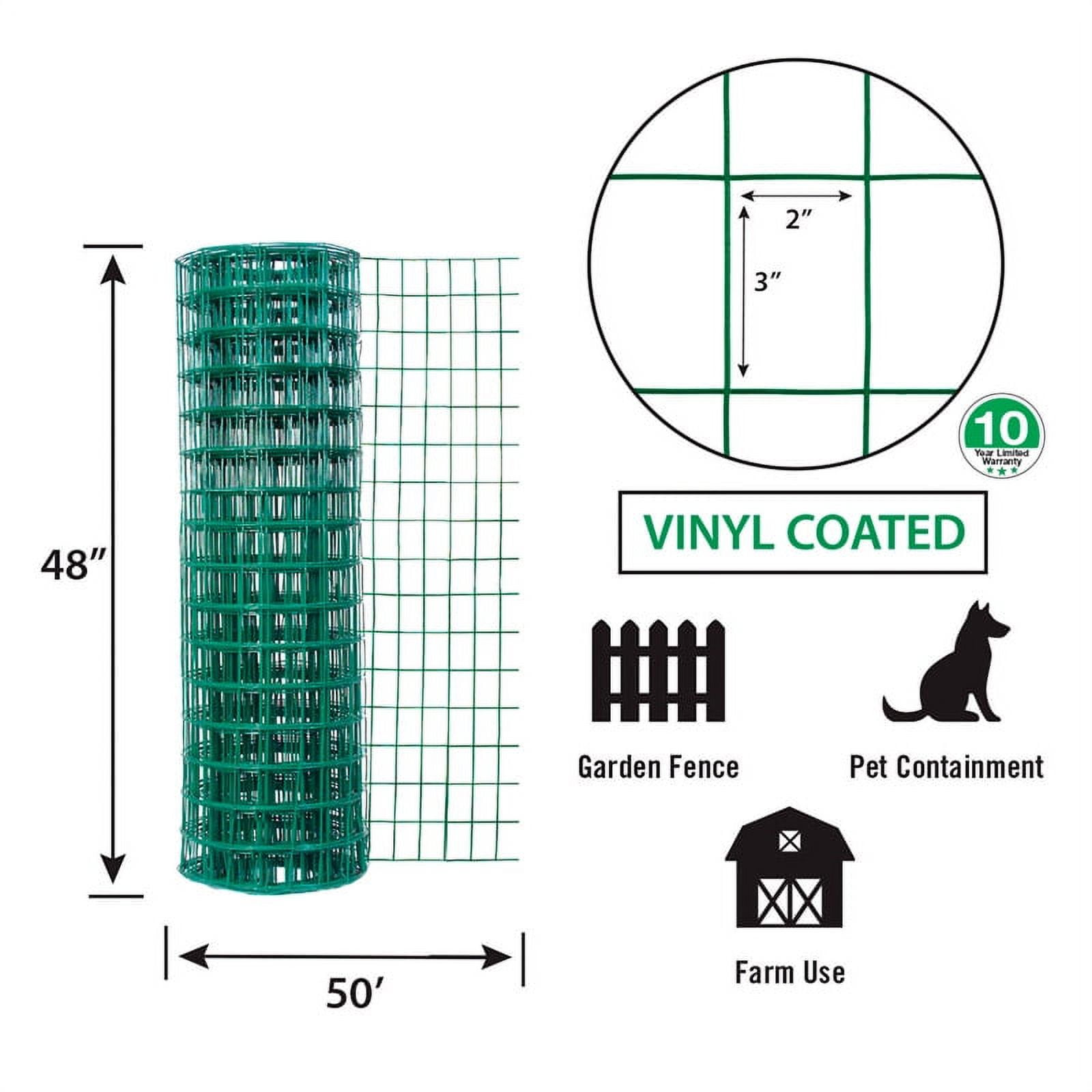 Green Vinyl Coated 48" x 50' Welded Wire Fence
