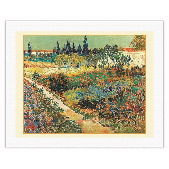 Garden at Arles, France - From an Original Color Painting by Vincent Van Gogh c.1888 - Fine Art Rolled Canvas Print (Unframed) 20in x 26in