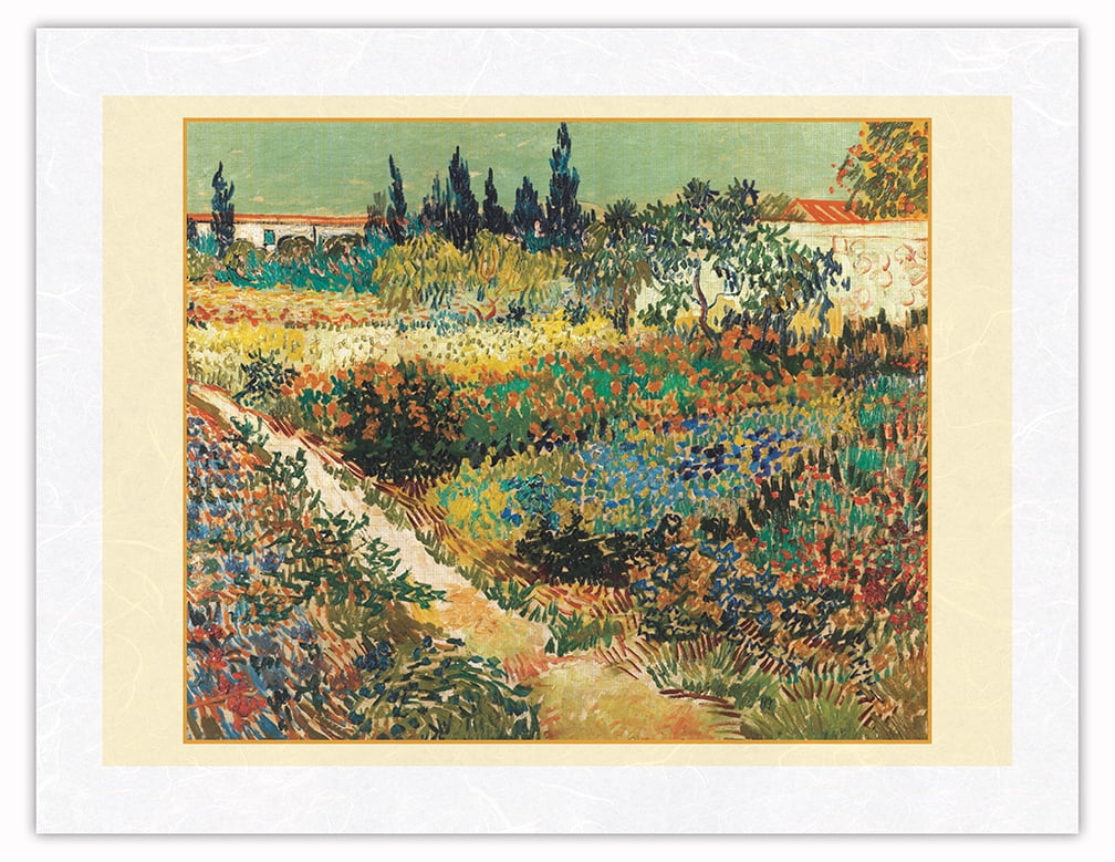 Garden at Arles, France - From an Original Color Painting by Vincent ...