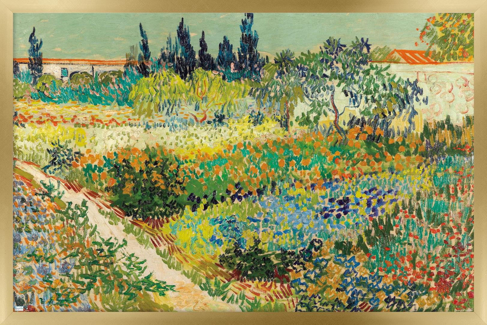Garden at Arles by Vincent van Gogh Wall Poster, 14.725" x 22.375" Framed