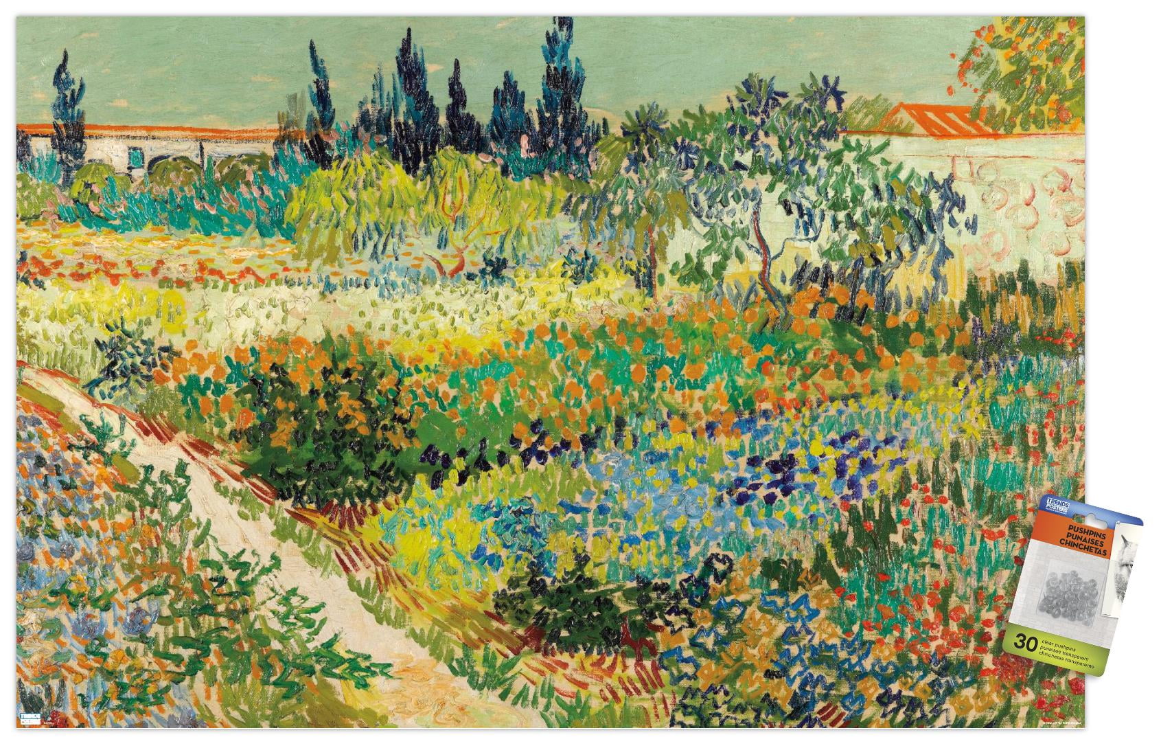 Garden at Arles by Vincent van Gogh Wall Poster with Pushpins, 22.375" x 34"