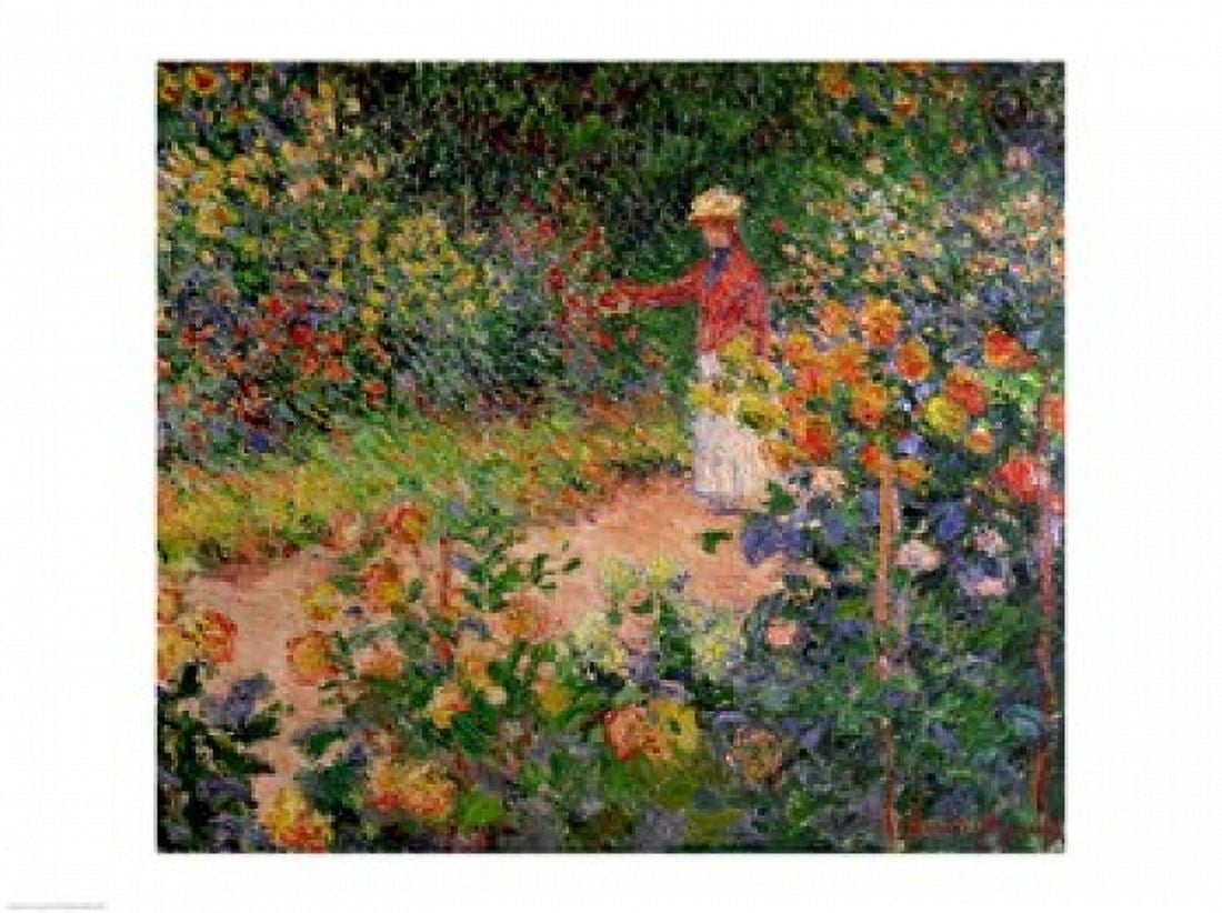 Garden at Giverny 1895 Canvas Art - Claude Monet (24 x 18)