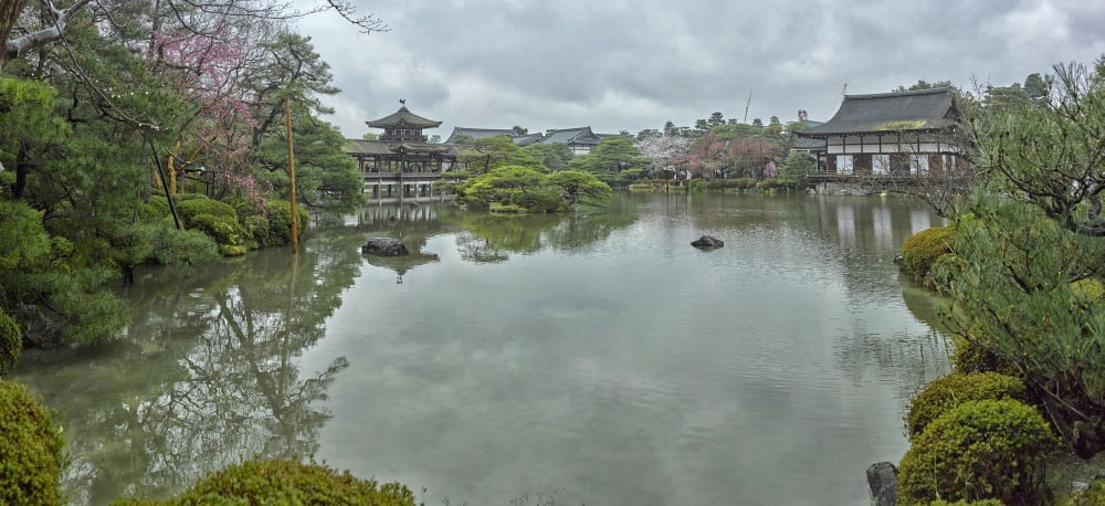 Garden at Heian Shrine Sakyo-ku Kyoto Kyoto Prefecture Japan Canvas Art - Panoramic Images (36 x 12)