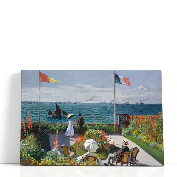 Garden at Sainte-Adresse, Winter Effect, 1880 - Wrapped Canvas Print Wall Art | 18" W x 12" H
