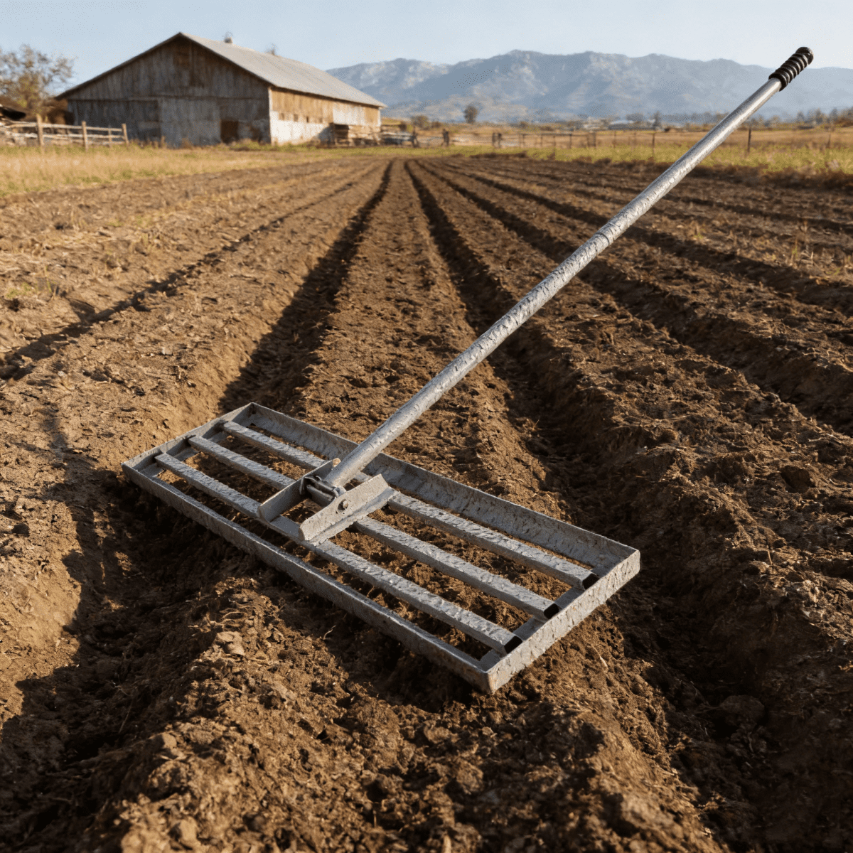 Garden backyard farmland golf course compost sand leveling with 79.5 long handle heavy duty tool lawn leveling rake