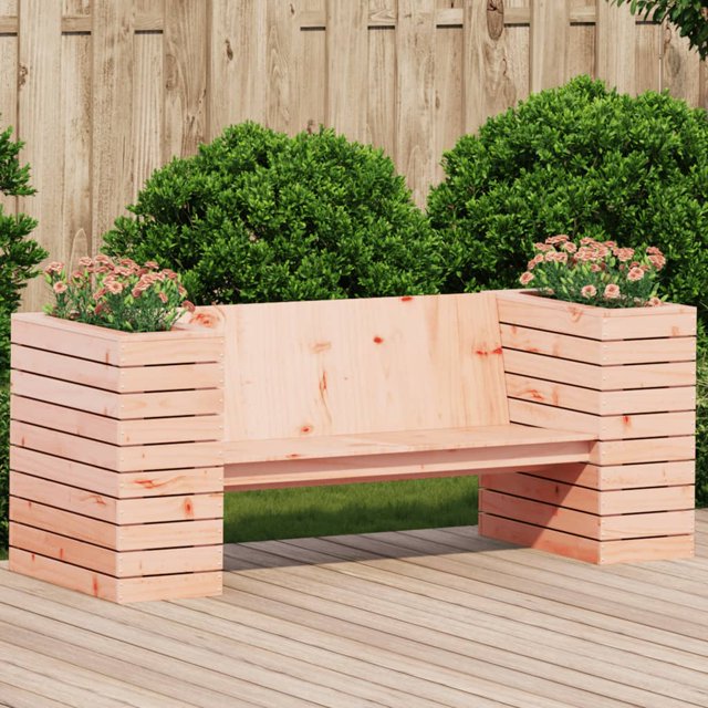 Garden bench with plant pots 1675x60x65 cm solid Douglas fir wood