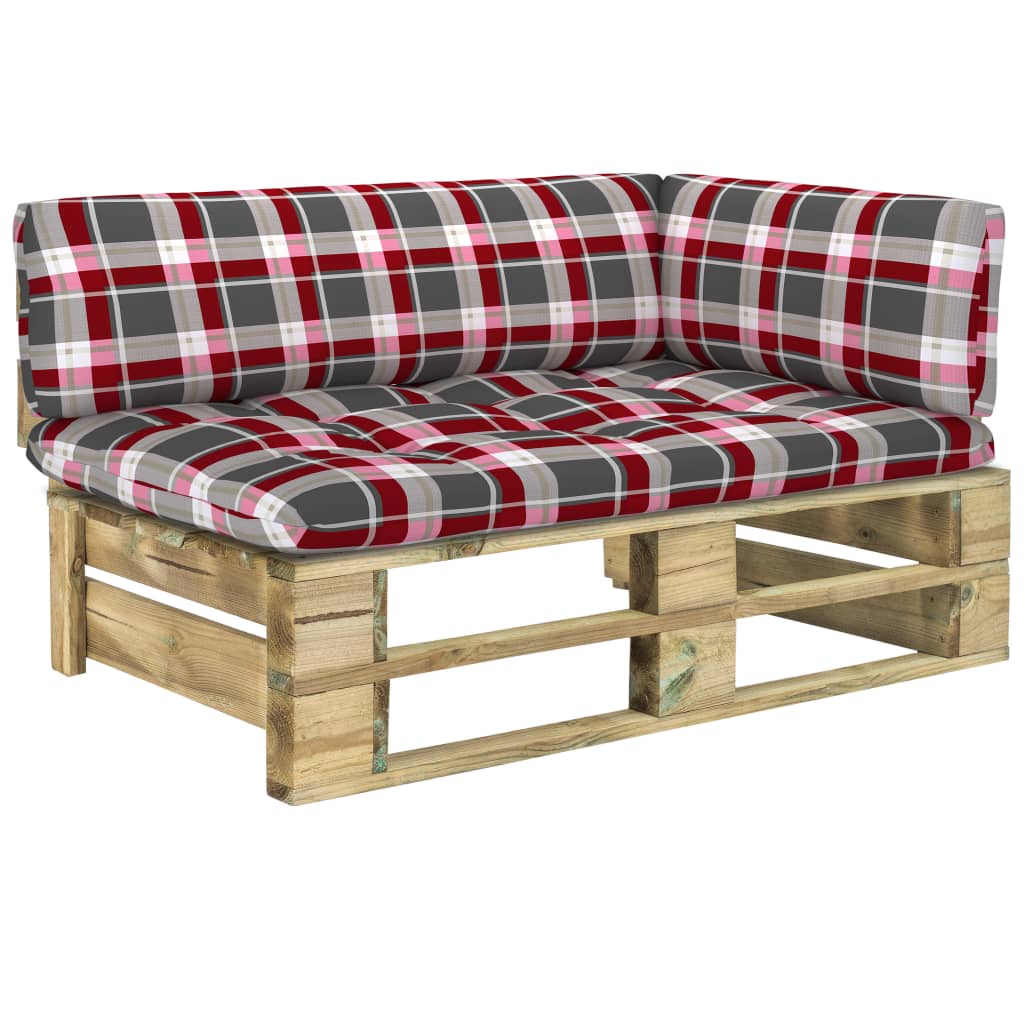 Garden corner sofa made of pallets Green Impregnated pinewood