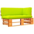 Garden corner sofa made of pallets Honey brown pine wood impregnated