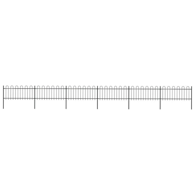 Garden fence with iron design steel 102 x 08 m black