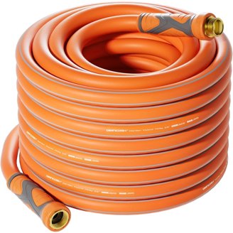 Giraffe Tools 15ft Heavy Duty Garden Hose - 5/8 Inch, 600 PSI Burst, Flexible Hybrid Hose With Swivel Handle & Double Female Fittings
