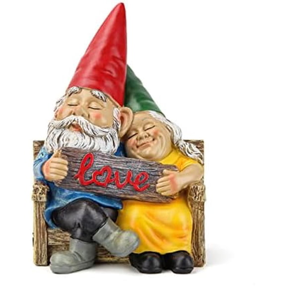 Garden gnome statue for outdoor decor,Couple in love gnomes figurine for patio lawn yard garden outdoor decoration,garden sculptures & statues,knome romantic indoor ornament forever lover gift
