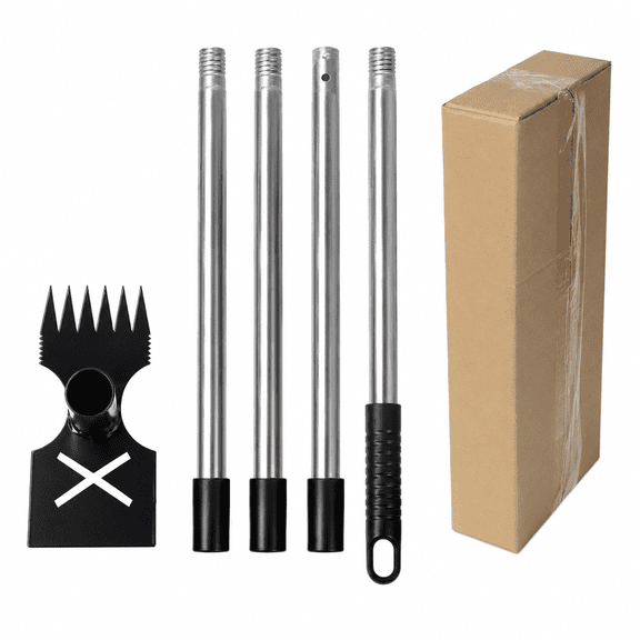 Extendable Garden Weeding Hoe with 4-Piece Extension Handle, Durable Anti-Rust Steel Manual Weeder Tool for Yard Gardening Weed Removal