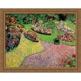 thumbnail image 1 of Garden in Auvers 34x28 Large Gold Ornate Wood Framed Canvas Art by Vincent van Gogh, 1 of 2