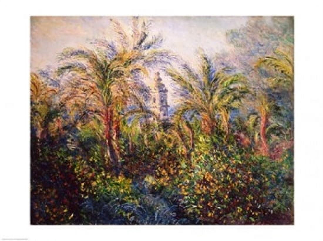Garden in Bordighera Impression of Morning 1884 Canvas Art - Claude Monet (36 x 24)